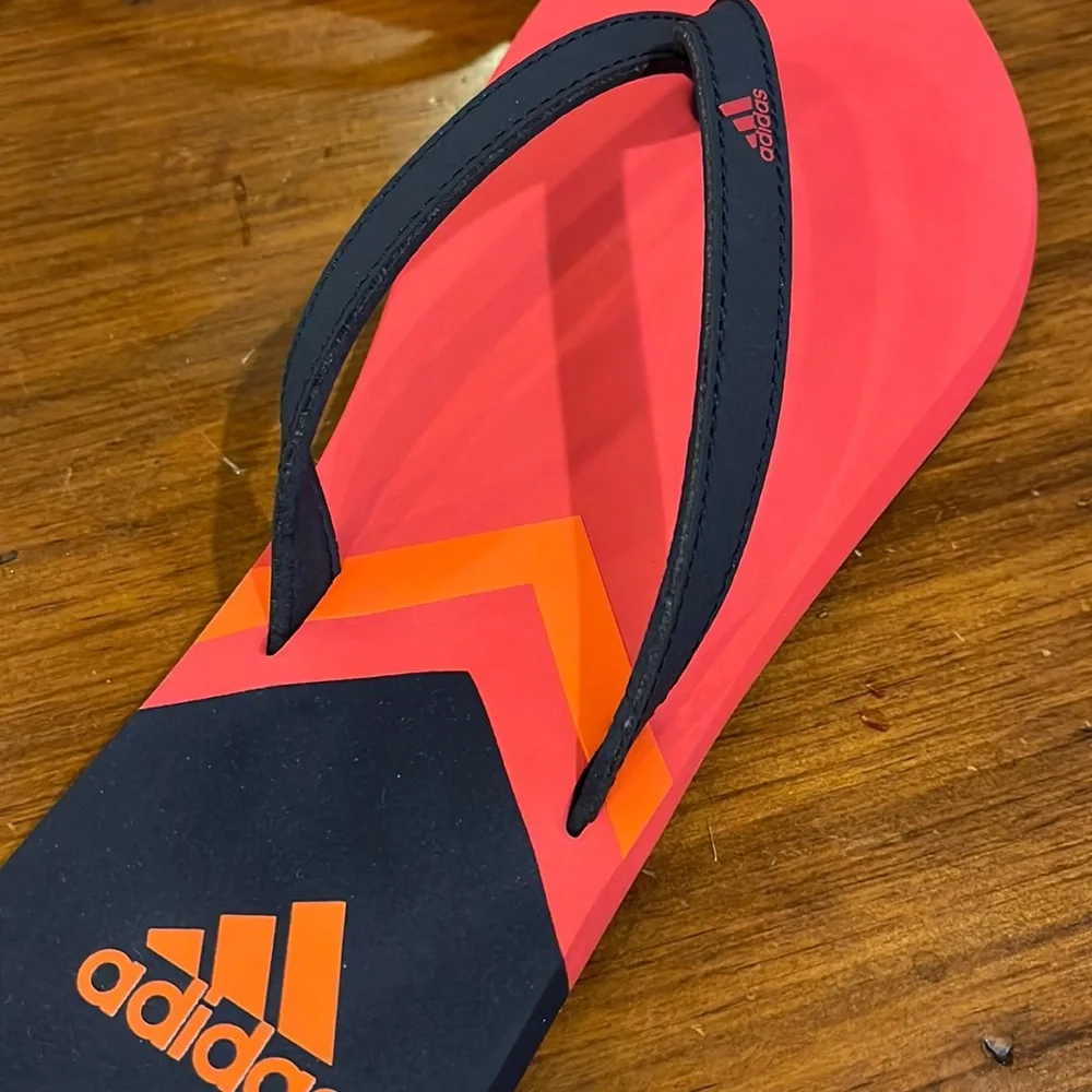 Adidas Eezay Flip Flops Thongs Sandals Shoes new F35031 Blue pink Women’s Size 7_10